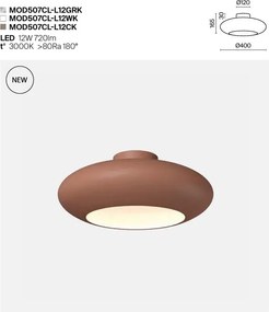 Lustra LED aplicata tavan din aluminiu gri Aros