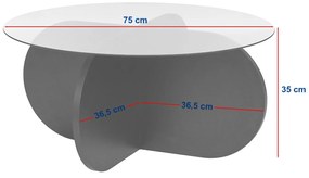 Măsuță cafea Aorte (nuc + sticlă). 1127455