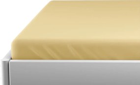 Cearsaf Jersey pentru patut copii cu elastic galben 60x120 cm
