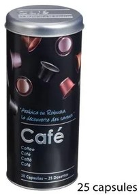 Recipient Capsule Cafea Relief, Metal, 7,8 X 17,8 cm