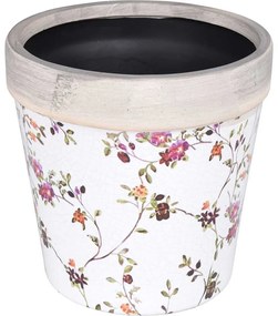 Ghiveci ceramica, 16x16x15.8 cm, 3 protectii antiderapante pe partea inferioara, multicolor