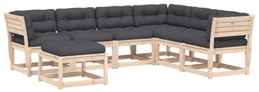 3216935 vidaXL Set mobilier de grădină cu perne, 7 piese, lemn masiv de pin