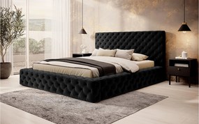 Pat lemn masiv Principe Tapitat Stofa Lada de Depozitare Personalizabil - 180x200, Sola 18