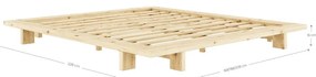 Pat dublu negru din lemn de pin cu grilă 180x200 cm Japan - Karup Design