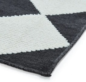 Covor alb-negru lavabil 80x150 cm Lyna Charcoal&amp;White – Think Rugs