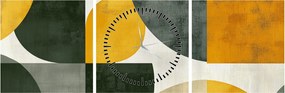 Tablou - Abstracție în culoare de măslin (cu ceas) (90x30 cm)