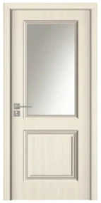 Usa Interior din MDF Novo Doors ND10 LUX PREMIUM, Cadru din Lemn Masiv, KIT COMPLET, Toc Reglabil de 10 CM INCLUS, Plinta pe Ambele Parti (Culoare: