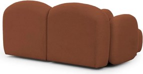 Colțar teracotă cu tapițerie din țesătură bouclé (cu colț pe partea stângă/cu șezlong) Orbit – Ropez