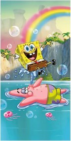 Prosop pentru copii din bumbac 70x140 cm Sponge Bob "Tropical Duo" – Jerry Fabrics