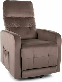 Fotoliu rabatabil OTUS II, stofa catifelata cappuccino - Bluvel 38, 66