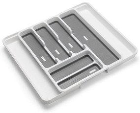 Organizator de tacâmuri alb/gri din plastic 58,5 x 41,5 cm – Addis