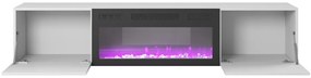 Comoda TV alba Livo RTV 180 cu semineu