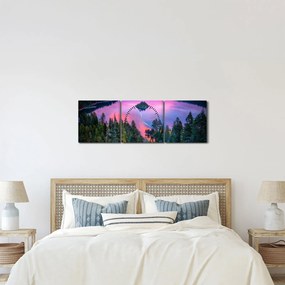 Tablou - Lacul Tahoe, Sierra Nevada, California, SUA (cu ceas) (90x30 cm)