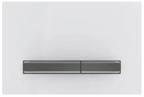 Clapeta actionare rezervor wc Geberit, alb detalii crom-negru, Sigma50 Alb detalii crom-negru
