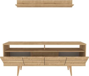 Mobilier living OLA, stejar, PAL melaminat, 2 piese