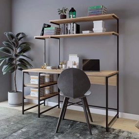 Masă PC Brooklyn (Stejar + Negru). 1073249