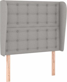vidaXL Tăblie de pat cu aripioare gri deschis 93x23x118/128 cm textil