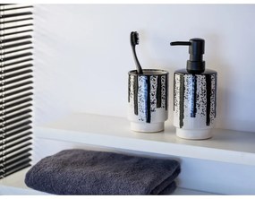 Dozator de săpun lichid alb-negru din ceramică 340 ml Subiza – Wenko