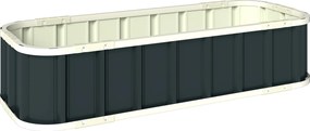 Outsunny Pat Ridicat de Grădină pentru Exterior cu Bază Deschisă, Mănuși, Margini Pliate, Ghiveci în Oțel Galvanizat pentru Plante, Flori, Legume Balcon Grădină, 136x52x31 cm, Gri Închis | Aosom Romania