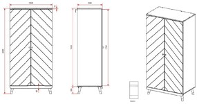 Dulap BILLY cu 2 Uși pentru Copii, Alb Satinat (MDF) – Billy – Vipack