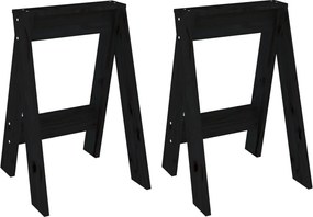 vidaXL Scaune, 2 buc., negru, 40x40x60 cm, lemn masiv de pin