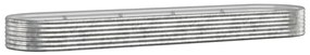Jardiniera, argintiu, 396x100x36 cm, otel vopsit electrostatic 1, Argintiu, 396 x 100 x 36 cm