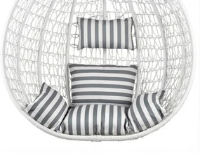 Scaun suspendat alb KOKON fara suport, perna alb-gri