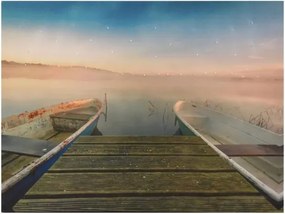 Pictură pe perete Mol cu bărci, LED cu cronometru, 30 x 40 c