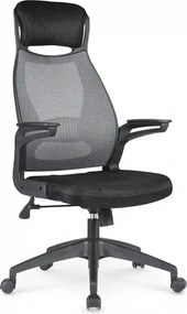 Scaun de birou SOLARIS, negru/gri, stofa mesh/metal/plastic, 58x62x116
