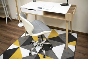 OFERTA Scaun de birou AVOLA gri-alb din piele ecologica clasa a II-a