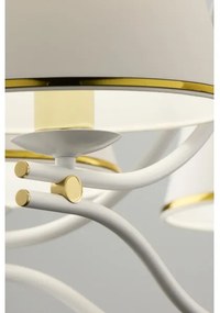 Jupiter 2084 - Candelabru pe lanț SAMBA, 5xE27/15W/230V, alb/auriu