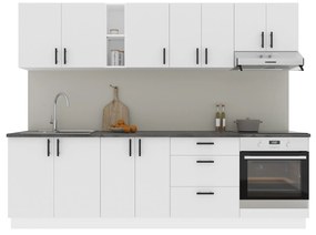 Set Bucatarie Karo V18, Alb, Blat Thermo 28 mm, L 260 cm