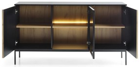 Comodă combinată Silvano K154 (Negru + Stejar wotan) (cu iluminat LED). 1062587