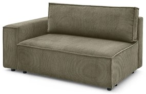 Modul pentru canapea verde deschis cu tapițerie din catifea reiată (cu colț pe partea stângă ) Nihad modular – Bobochic Paris