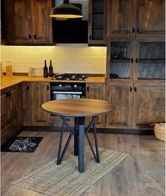 Masa de bucatarie  rotunda nuc negru Ø90 cm