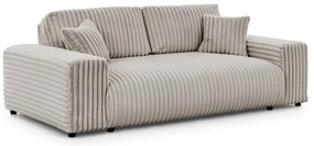 Canapea gri deschis cu tapițerie din catifea reiată 213 cm Justin – Ropez