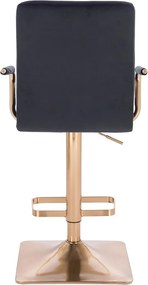 HC1015WP Pătrat Scaun Neagră Catifea cu Bază Aurie