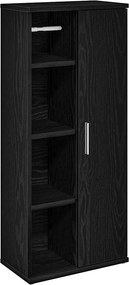 vidaXL Dulap de baie cu suport role, negru, 39x22x90 cm