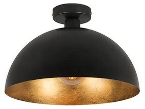 Plafoniera industriala neagra cu auriu 35 cm - Magna