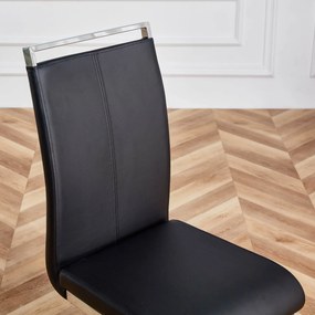 Set de 4 scaune de sufragerie cantilever, Negru | Aosom Romania