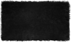 vidaXL Covor din Lână Faux Tafalla Negru 100 x 200 cm Poliester