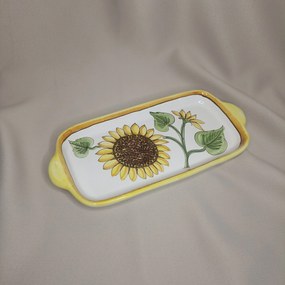 Platou ceramică dreptunghiular model floarea soarelui