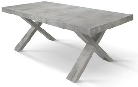 MASA  BIG FAMILY, picior  X - GRI CIMENT - 180 cm / 100 cm / 77 cm