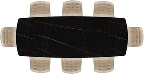 Masa ceramica extensibila Sahara Noir 160 x 90 x 75 cm