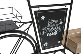 Stand decorativ din metal și lemn, aspect natur, "Vintage Bicycle"