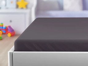 Cearceaf jersey pentru patut copiii EXCLUSIVE 60x120 cm antracit