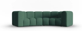 Canapea Lupine cu 3 locuri pe semirotund si tapiterie din tesatura structurala, verde