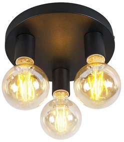 Plafoniera moderna inteligenta neagra cu 3 becuri WiFi G95 - Facil