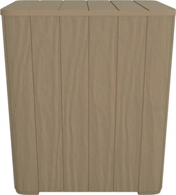 vidaXL Masă de grădină cu capac detașabil, maro deschis, polipropilenă