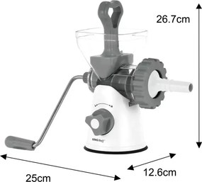 Masina de tocat carne Kinghoff KH 1874, Lame din otel inoxidabil, Macinare fina / grosiera, Accesorii, Alb/Gri